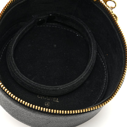 Chanel Caviar Round Jewelry Travel Case Black 5 of 7