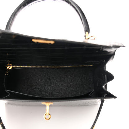 Hermes Shiny Alligator Kelly Sellier 25 Black 5 of 11