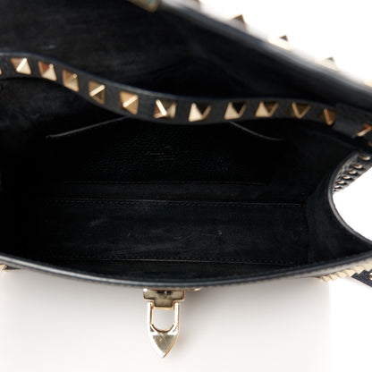 Valentino Garavani Pebbled Calfskin Medium Rockstud Flip Lock Crossbody Bag Black 5 of 10