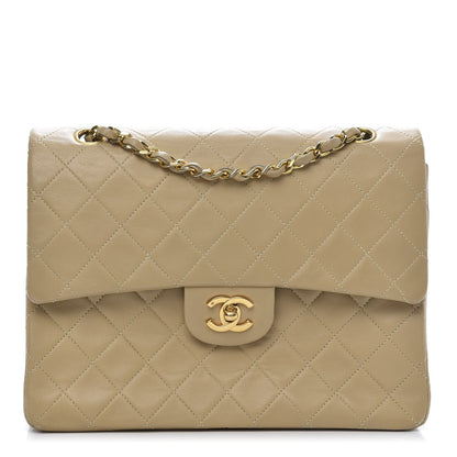 Chanel Lambskin Quilted Medium Double Flap Beige 1 of 14