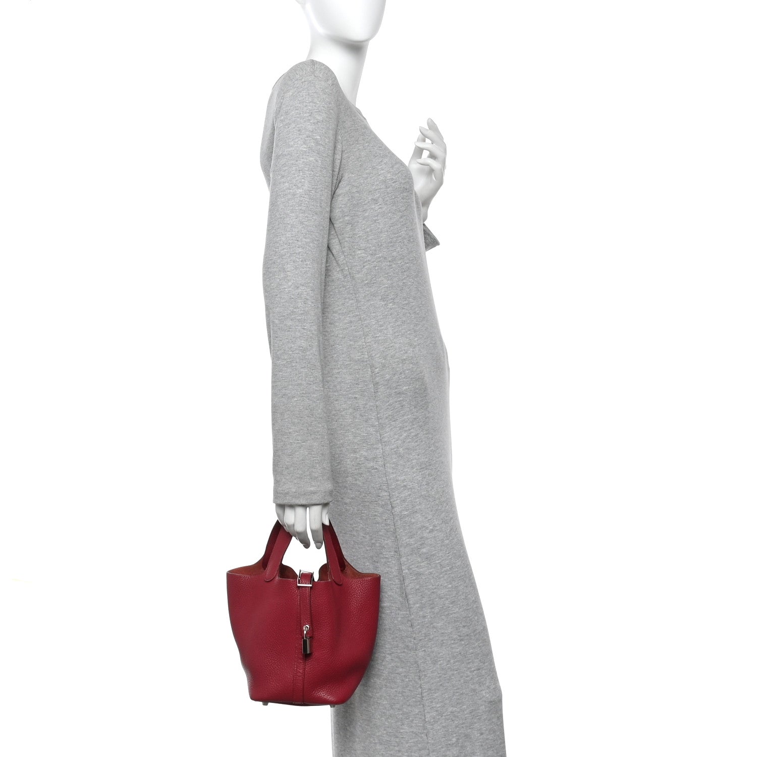 エルメス Hermes Taurillon Clemence Picotin Lock 18 PM Rubis 1860898