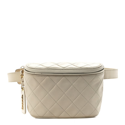 Chanel Lambskin Quilted Waist Belt Bag Beige 1 of 14