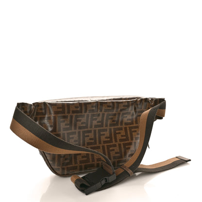 Fendi X FILA Glazed Fabric Vitello Century FF 1974 Mania Belt Bag Mogano Panna Blueberry 3 of 11