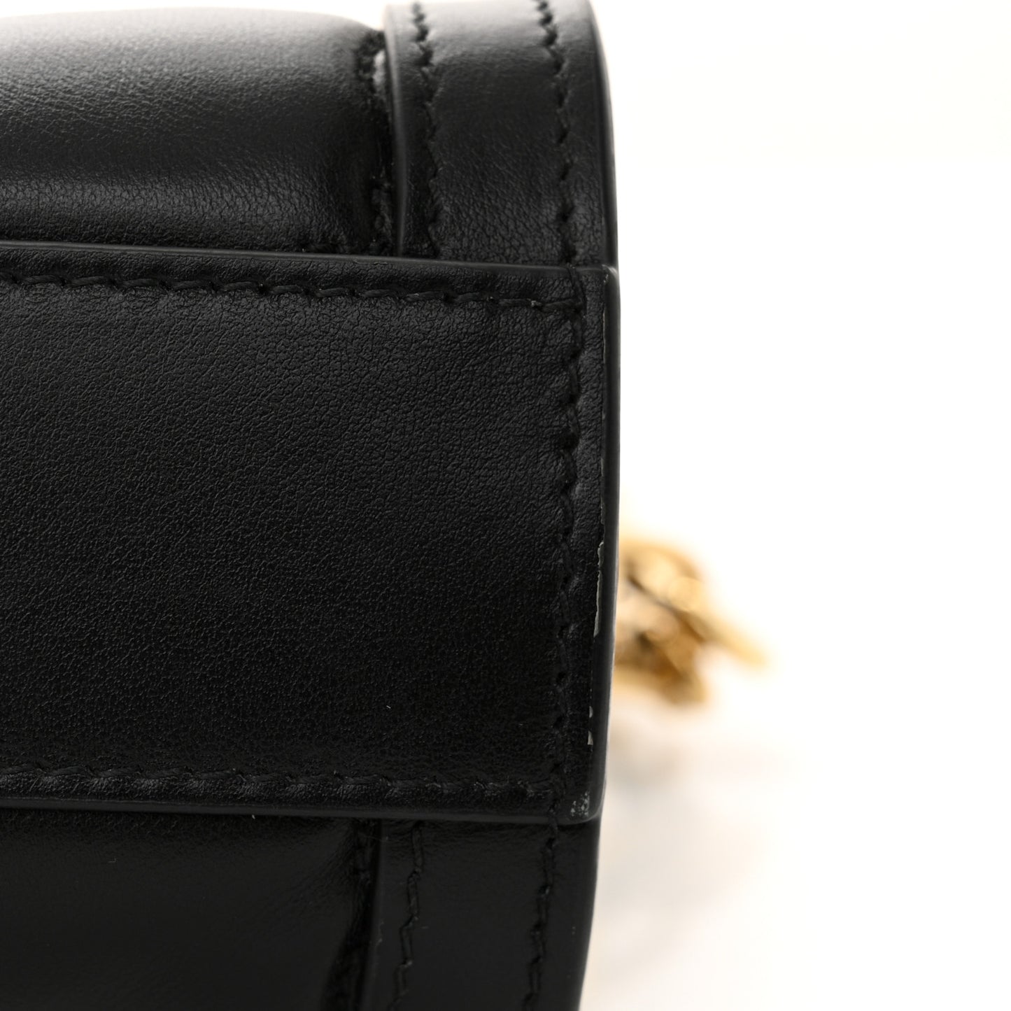Calfskin GG Matelasse Small Slim Chain Shoulder Bag Black Natural