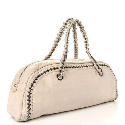 Chanel Goatskin Medium Luxe Ligne Bowler Beige 3 of 14