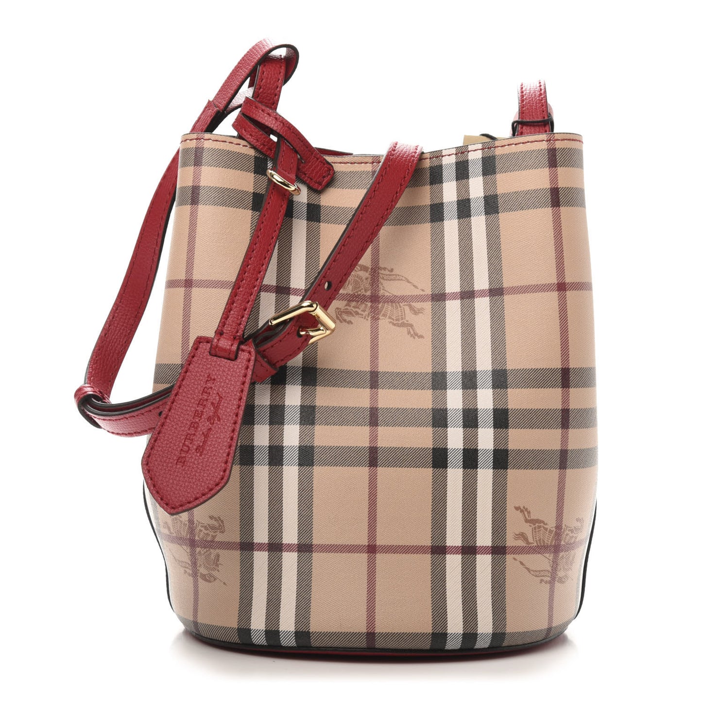 Haymarket Check Colours Small Lorne Bucket Crossbody Poppy Red