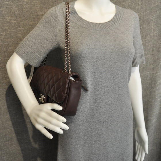 Lambskin Medium Coco Rain Flap Bordeaux