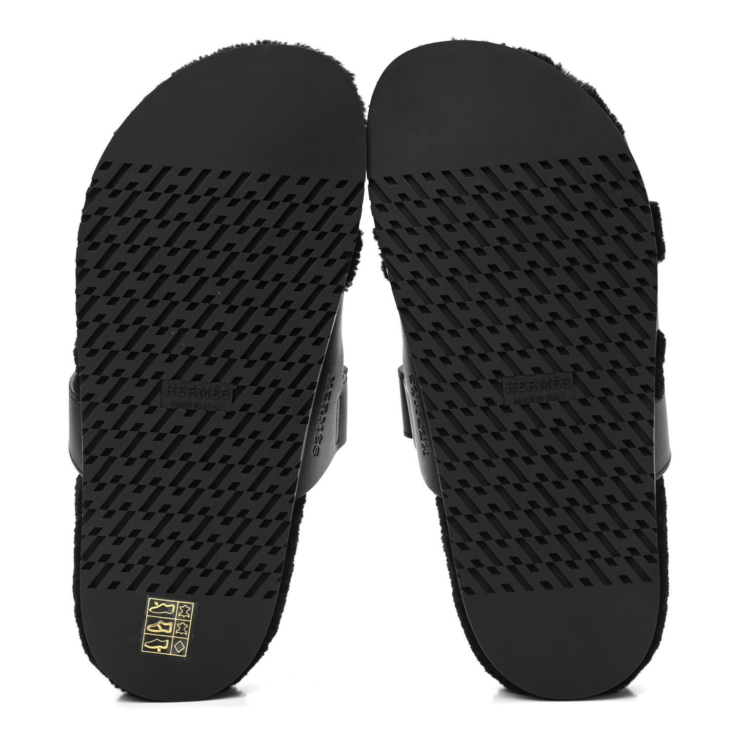 Calfskin Woolskin Womens Chypre Sandals 39 Black