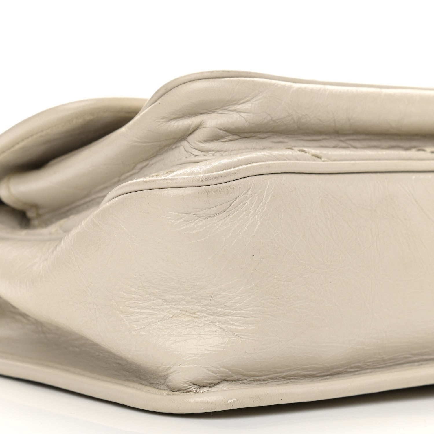 Saint Laurent Crinkled Calfskin Matelasse Monogram Baby Niki Chain Satchel Ivory 10 of 12