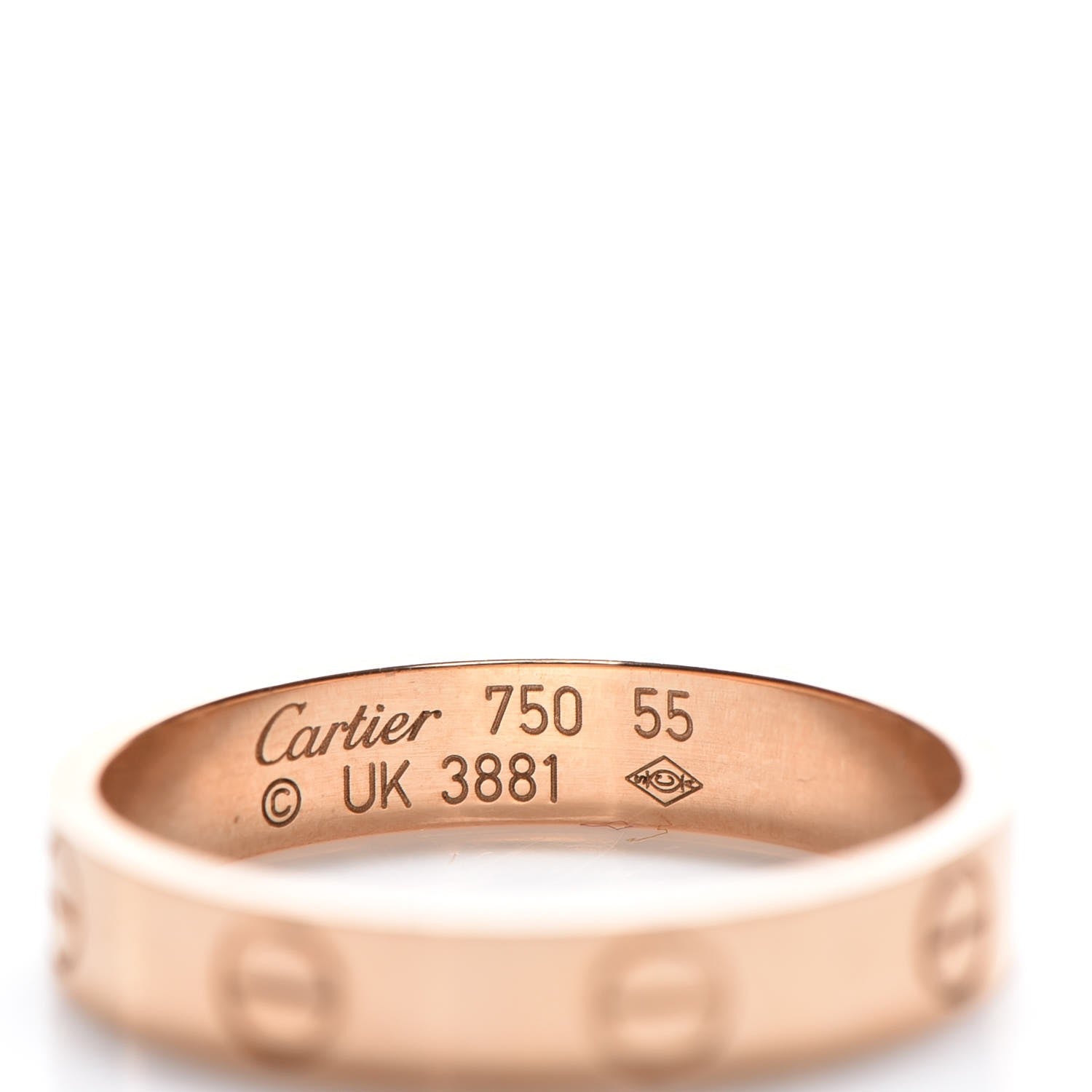 Cartier 18K Pink Gold 3.5mm LOVE Wedding Band Ring 55 7.25 4 of 6