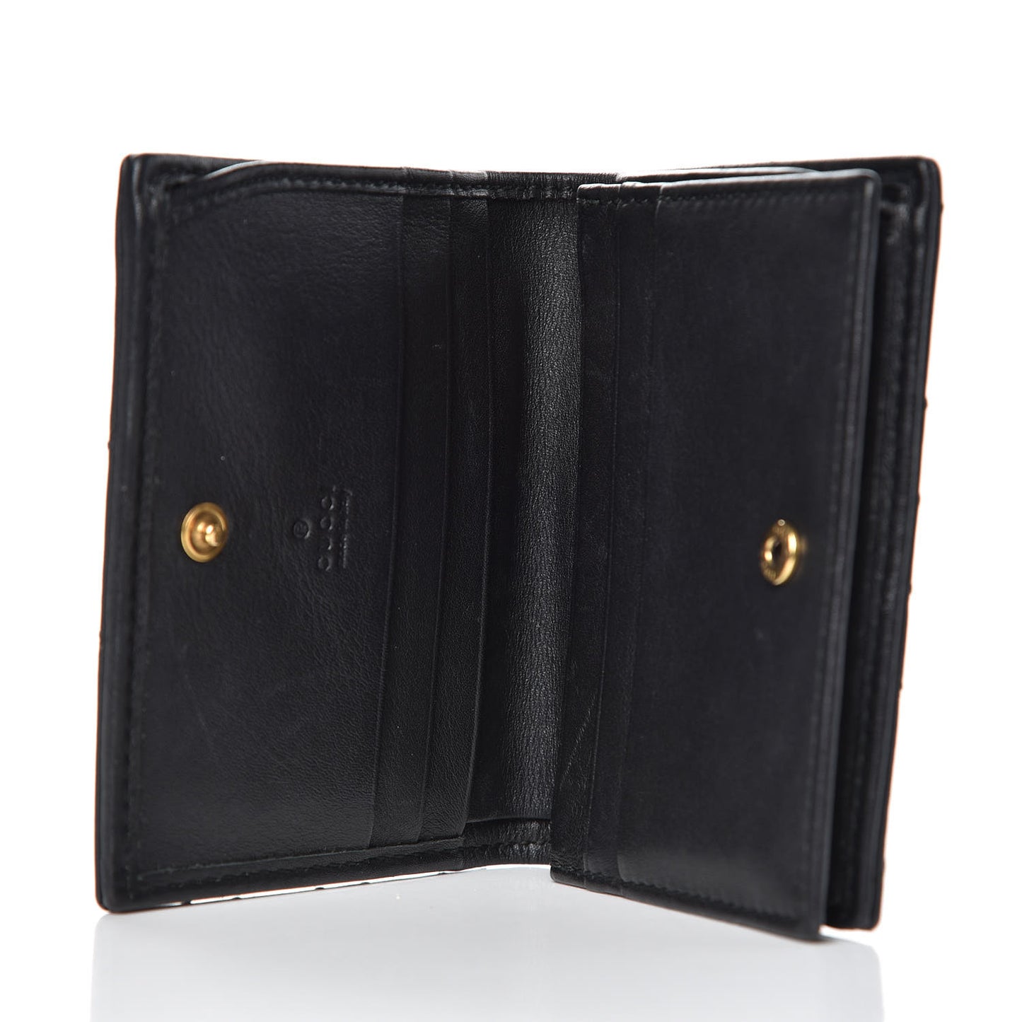 Calfskin Matelasse GG Marmont Card Case Black