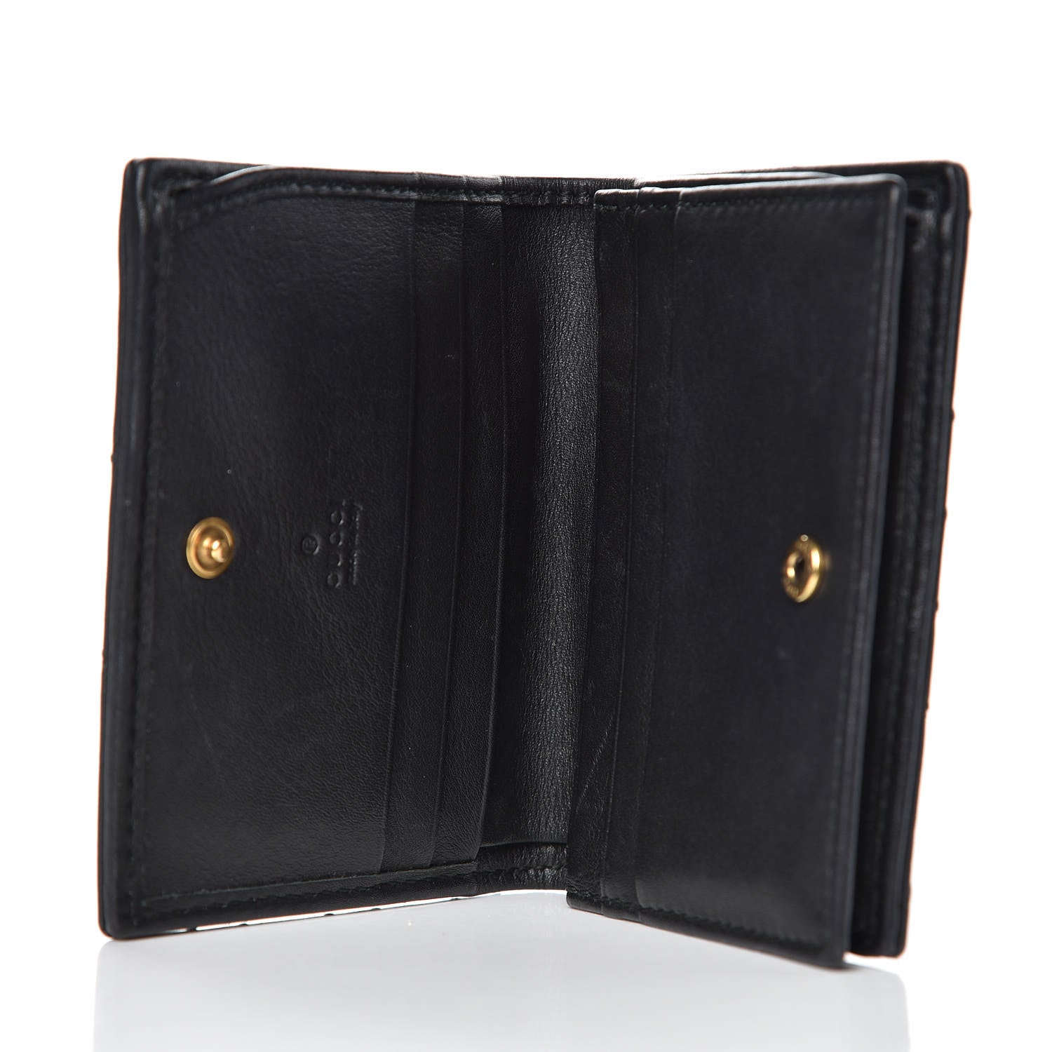 Gucci Calfskin Matelasse GG Marmont Card Case Black 3 of 7