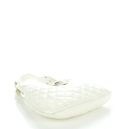 Burberry Calfskin Quilted Brook Hobo White 4 of 8