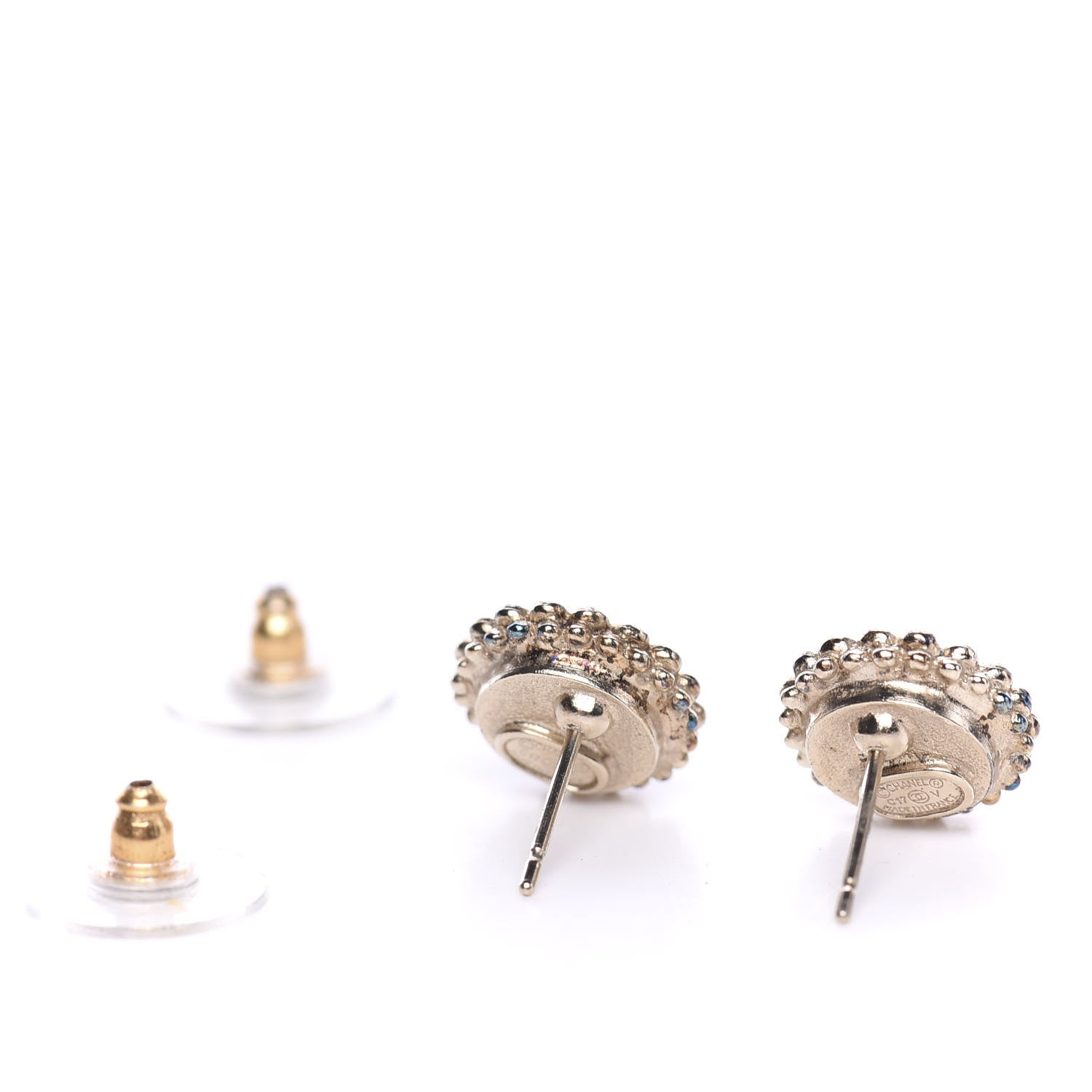 Chanel Pearl Crystal CC Earrings Gold 4 of 4