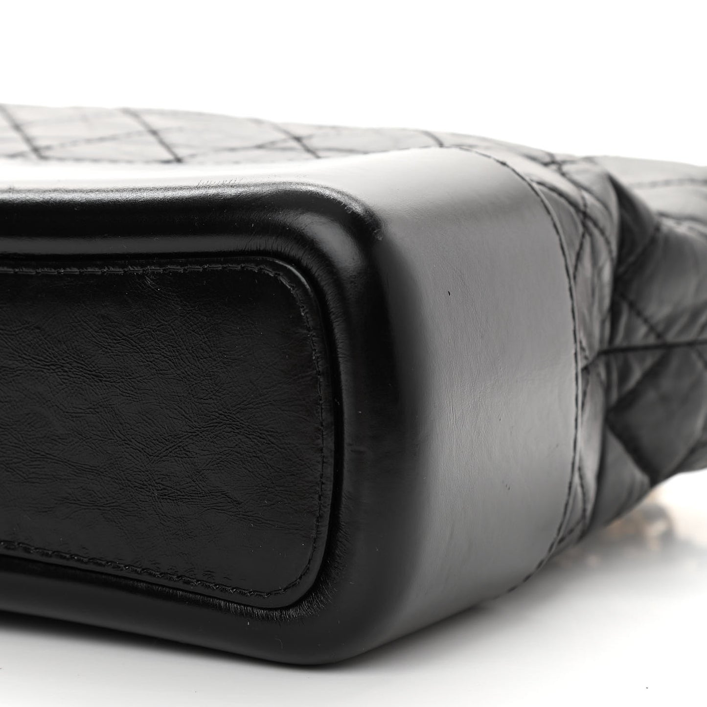 Aged Calfskin Quilted Medium Gabrielle Hobo Black