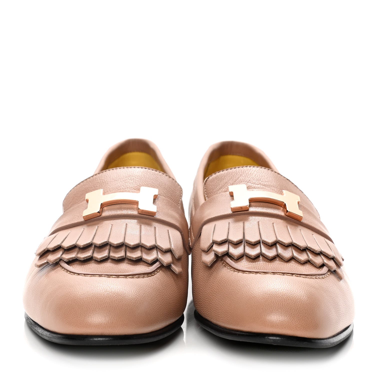 Hermes Goatskin Womens Royal Loafers 38.5 Bois De Santal 2 of 13