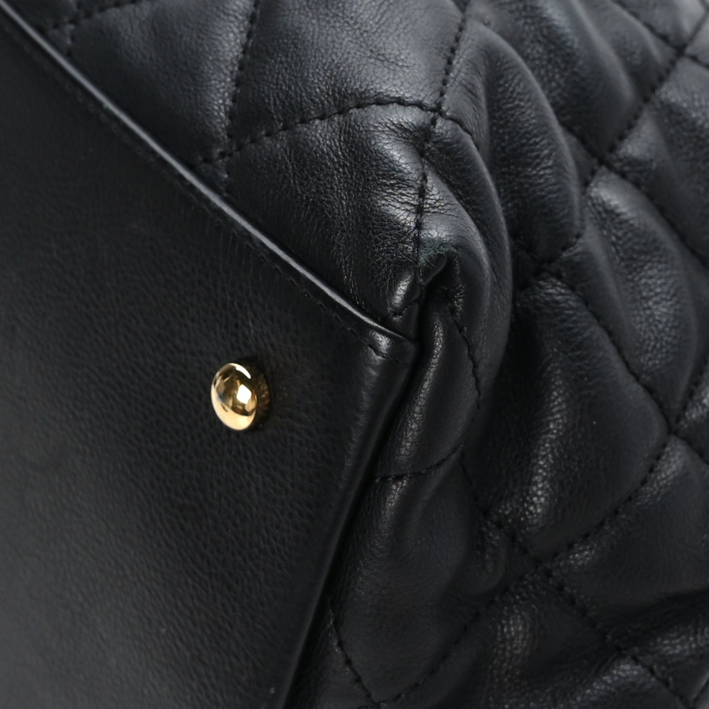 Calfskin Quilted Small Chain Me Tote Black