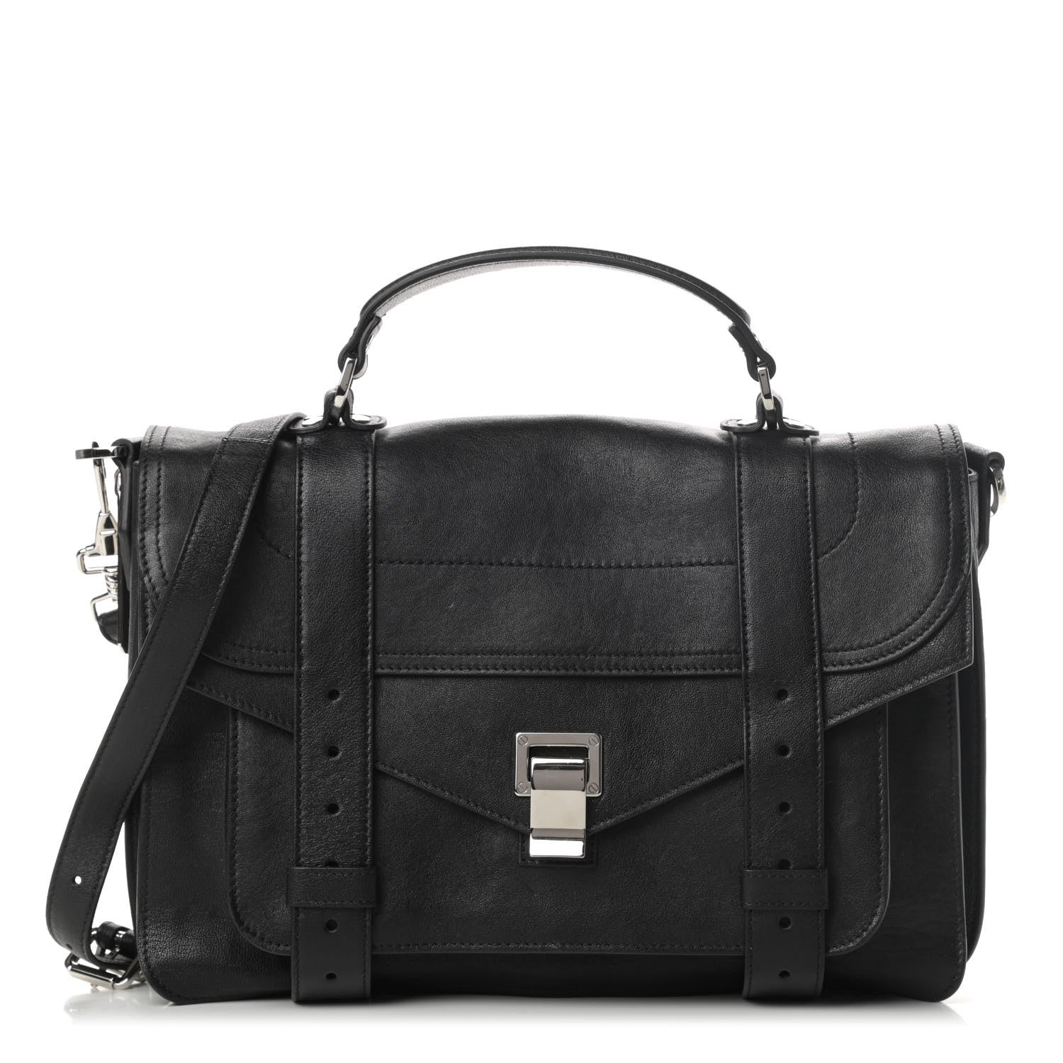 Proenza Schouler Lambskin PS1 Medium Satchel Black 1 of 9