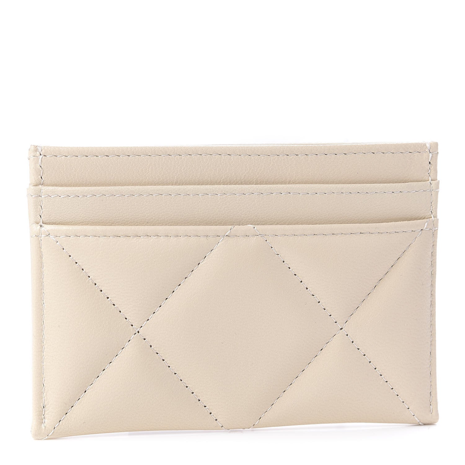 Chanel Goatskin Quilted 19 Card Holder Beige 3 of 11