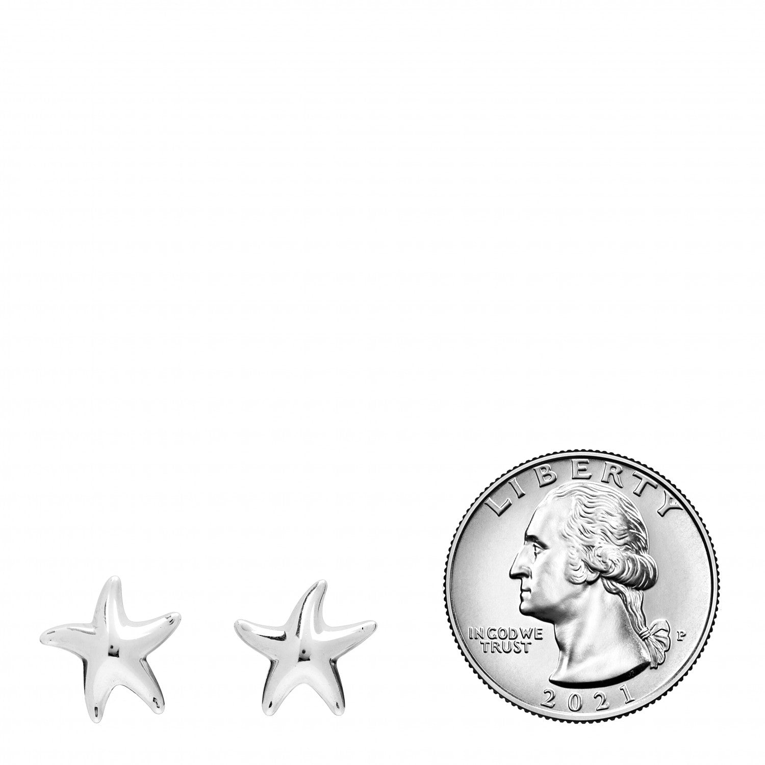 Tiffany Sterling Silver 12mm Elsa Peretti Starfish Earrings 2 of 4