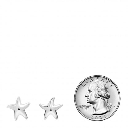 Tiffany Sterling Silver 12mm Elsa Peretti Starfish Earrings 2 of 4