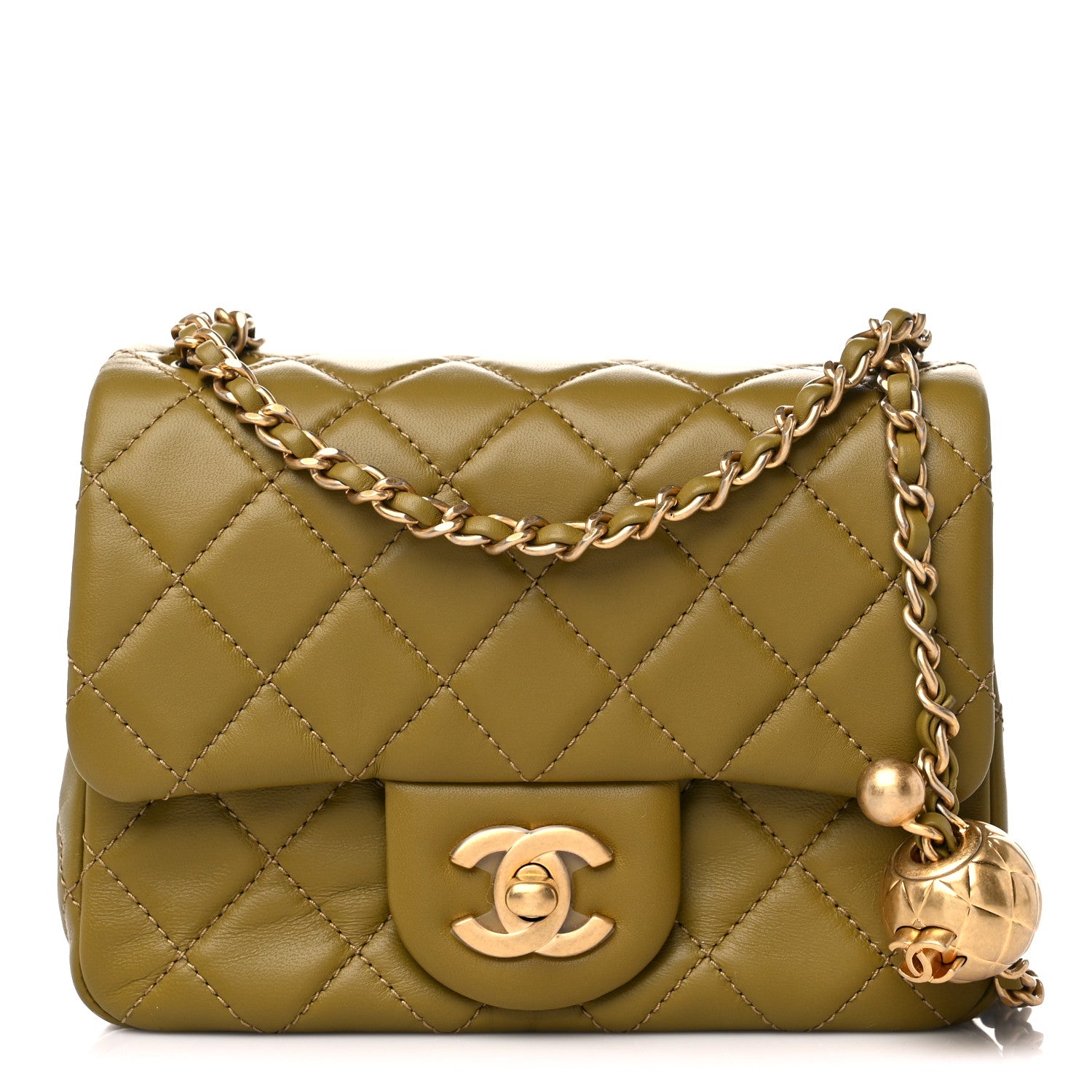 Chanel Lambskin Quilted Mini Pearl Crush Flap Green 1 of 9