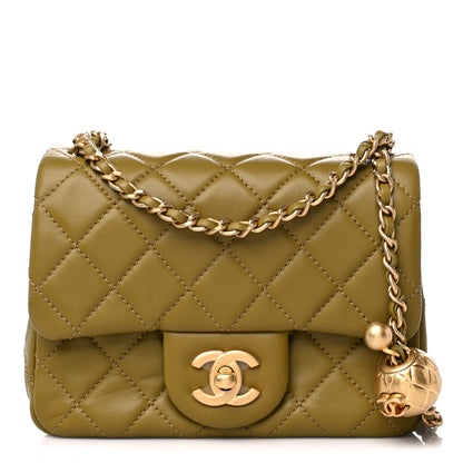 Chanel Lambskin Quilted Mini Pearl Crush Flap Green 1 of 9