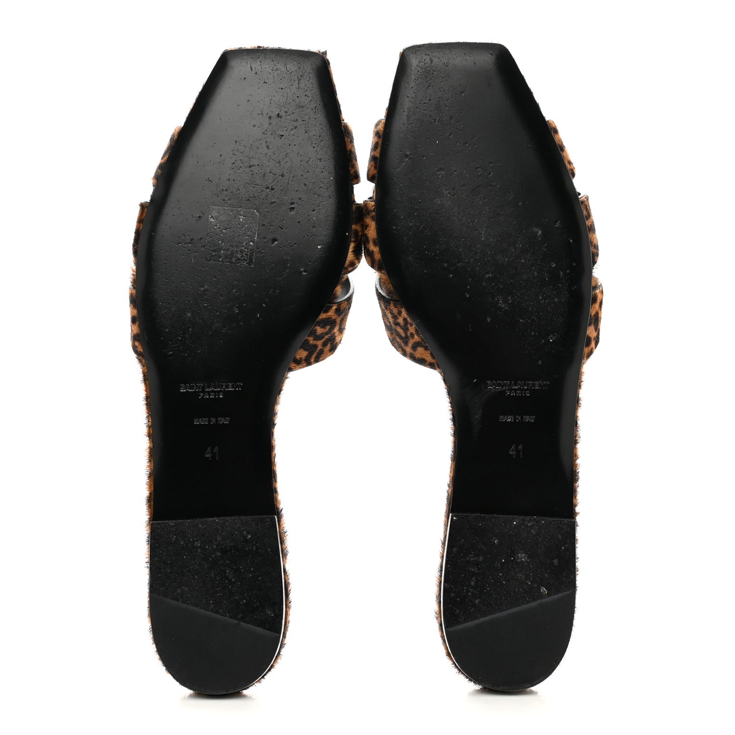 Calf Hair Leopard Print Tribute 05 Slide Sandals 41 Manto Natural