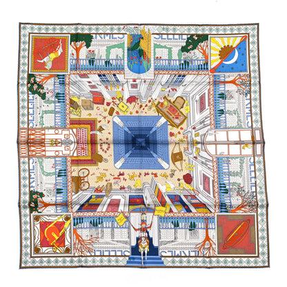 Hermes Silk Objets De Curiosite Scarf 90 Bleu Lavande Gris Multicolore 1 of 4