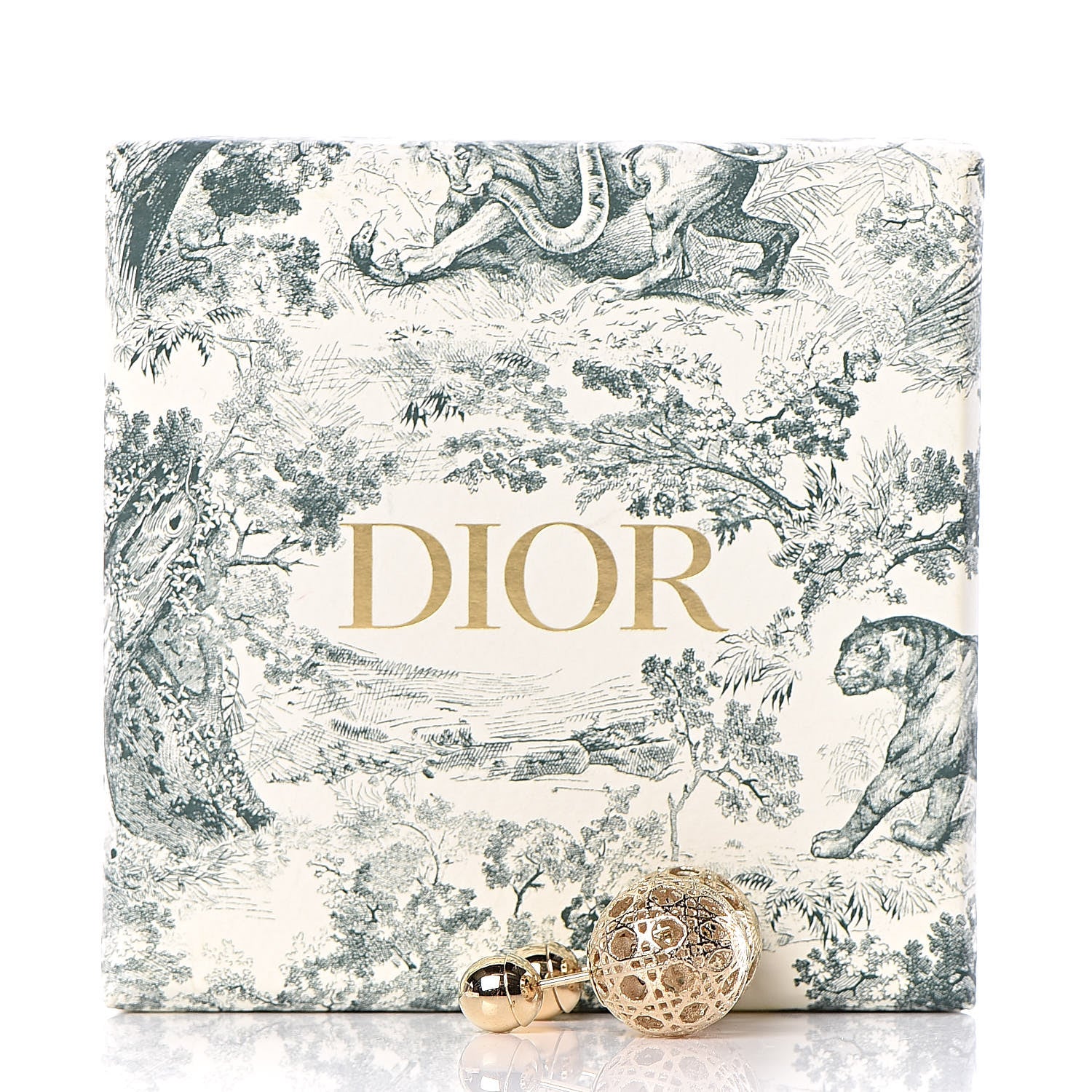 Christian Dior Cannage Mise En Dior Tribal Earrings Gold 4 of 4