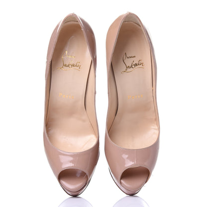 Christian Louboutin Patent Lady Peep 150 Pumps 38 Nude 6 of 12