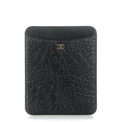 Chanel Lambskin Camellia Embossed iPad Case Black 1 of 8