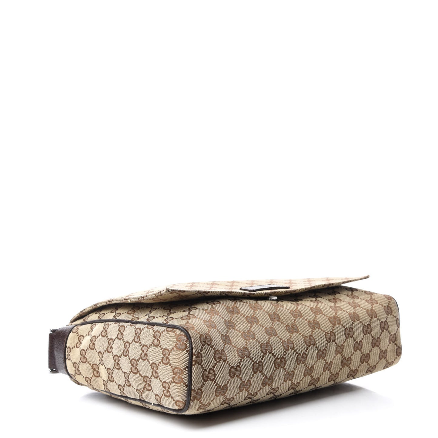Monogram Small Flap Messenger Bag Beige Dark Brown