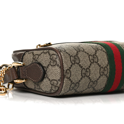 Gucci GG Supreme Monogram Web Mini Ophidia Shoulder Bag Brown 9 of 16