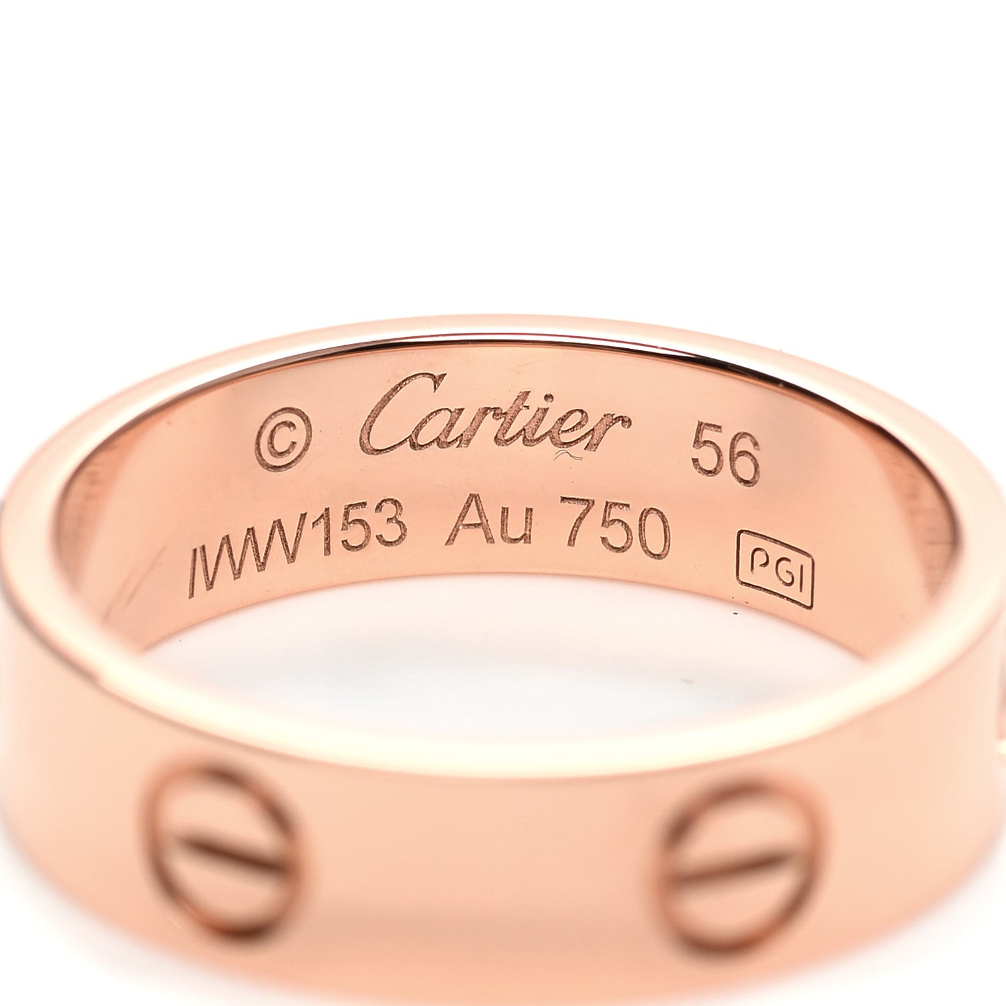 18K Pink Gold 5.5mm LOVE Ring 56 7.75