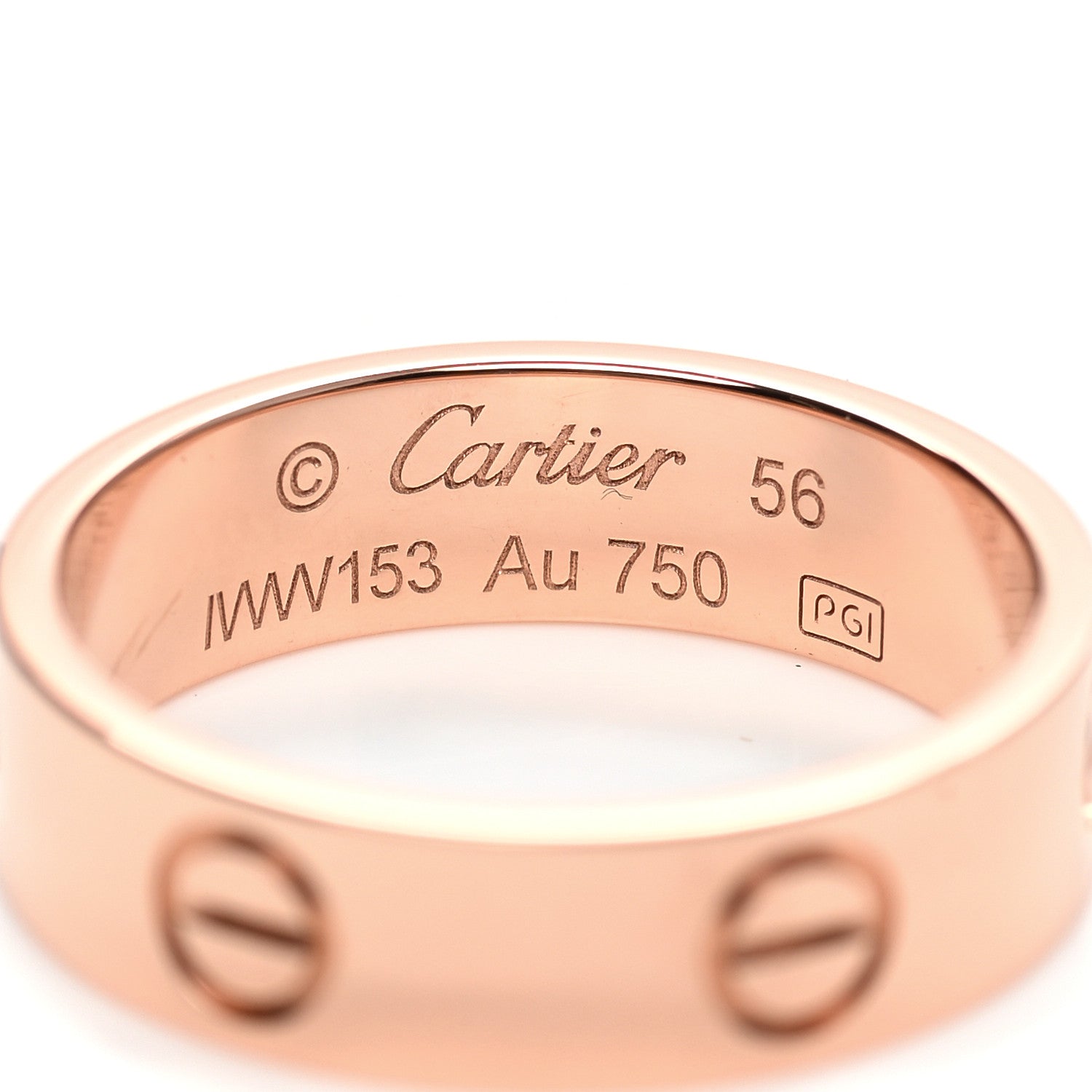 Cartier 18K Pink Gold 5.5mm LOVE Ring 56 7.75 4 of 5