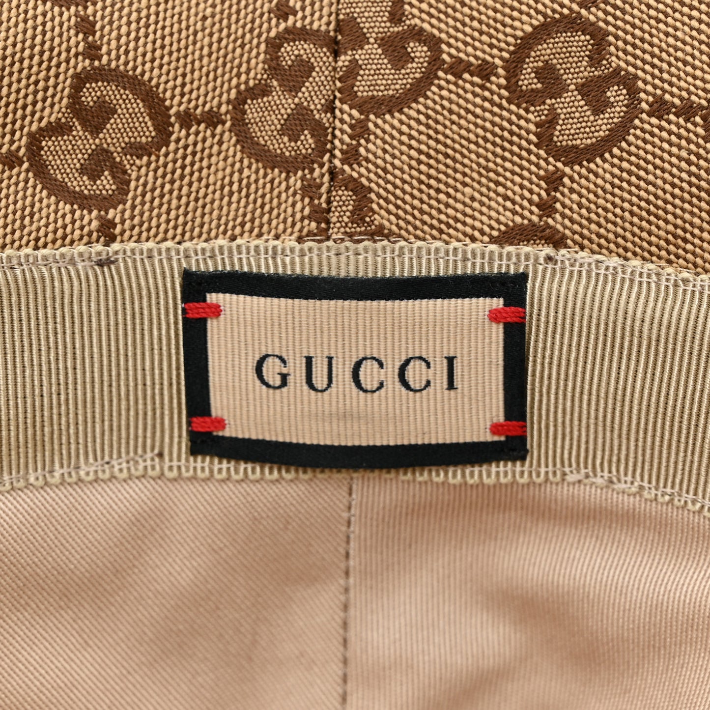 Monogram Textured Dollar Calfskin GG Jago Bucket Hat M Cacao Beige