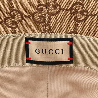 Gucci Monogram Textured Dollar Calfskin GG Jago Bucket Hat M Cacao Beige 8 of 10