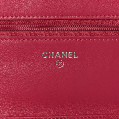 Chanel Lambskin Diamond Stitched Wallet On Chain WOC Pink 6 of 12