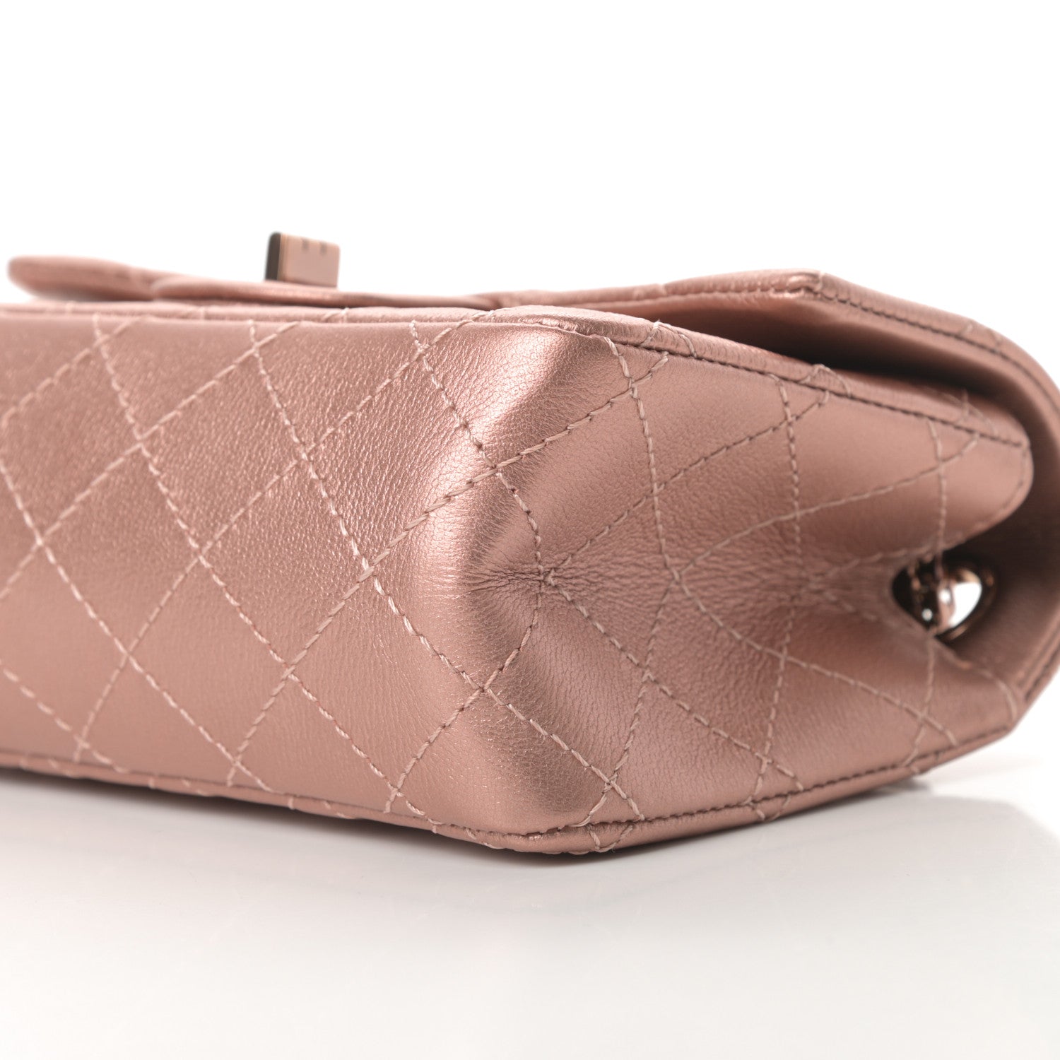 Chanel Metallic Grained Calfskin Quilted 2.55 Reissue Mini Flap Copper Pink 10 of 12