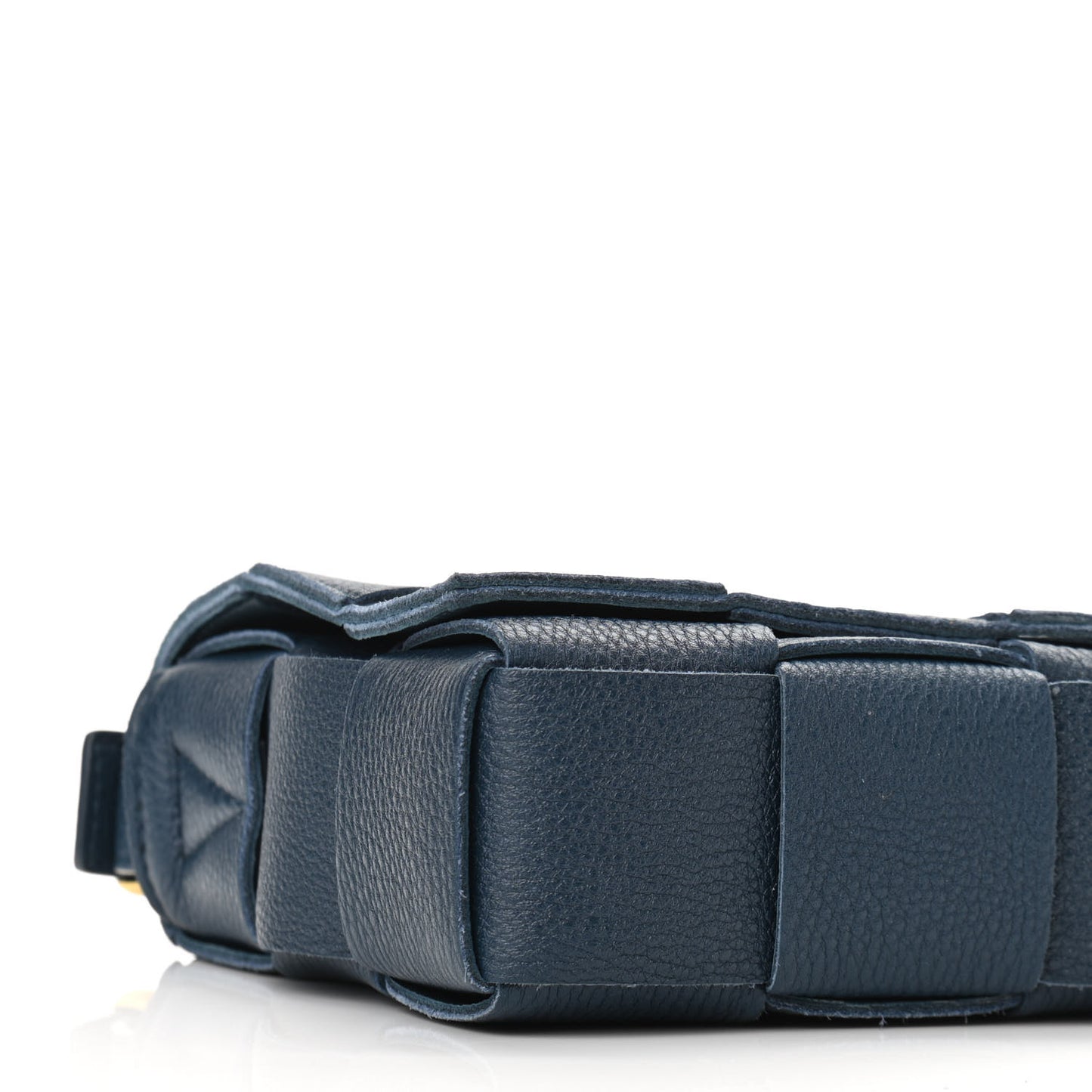 Grained Calfskin Maxi Intrecciato Cassette Crossbody Bag Deep Blue