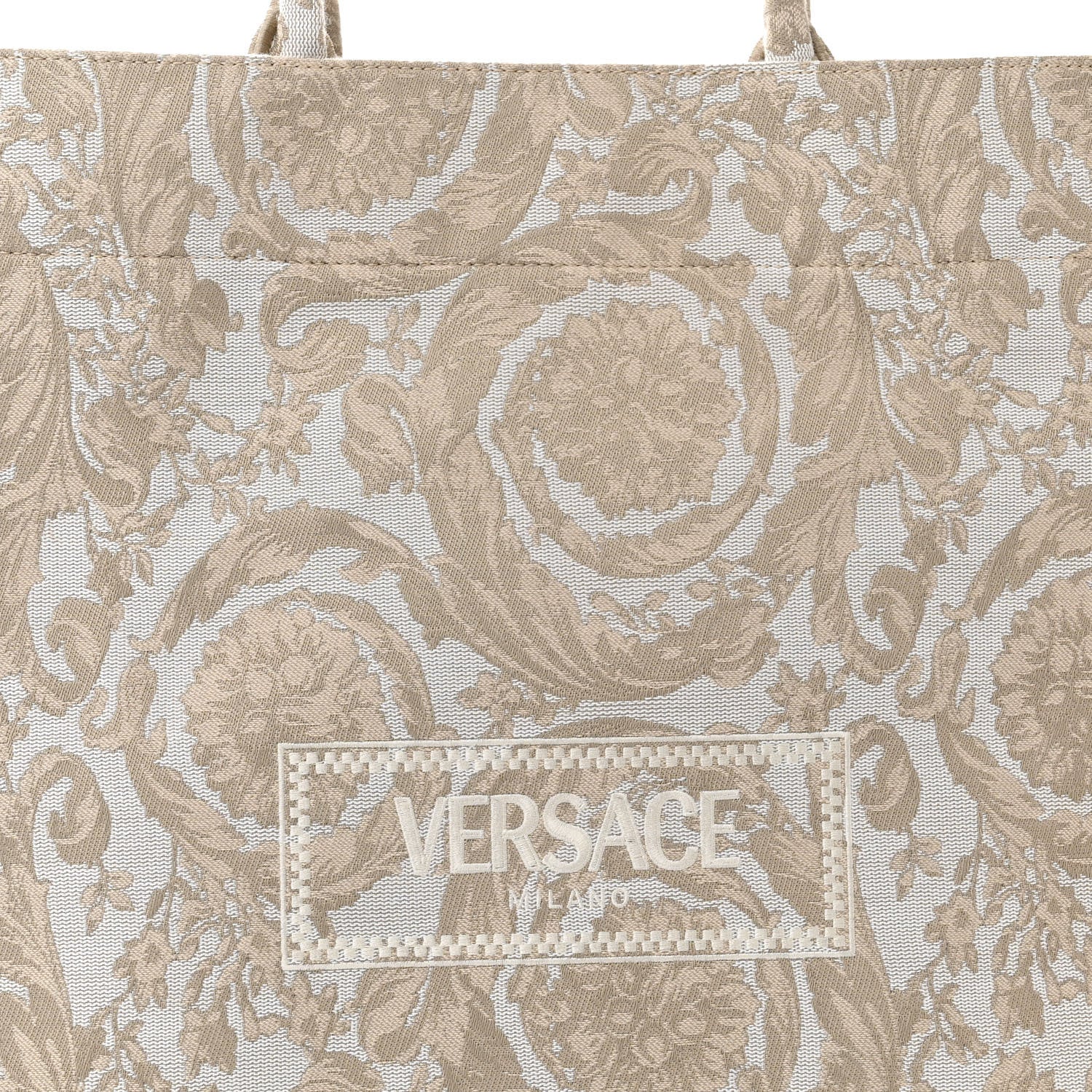 Versace Jacquard Barocco Print Large Athena Tote Beige 7 of 11