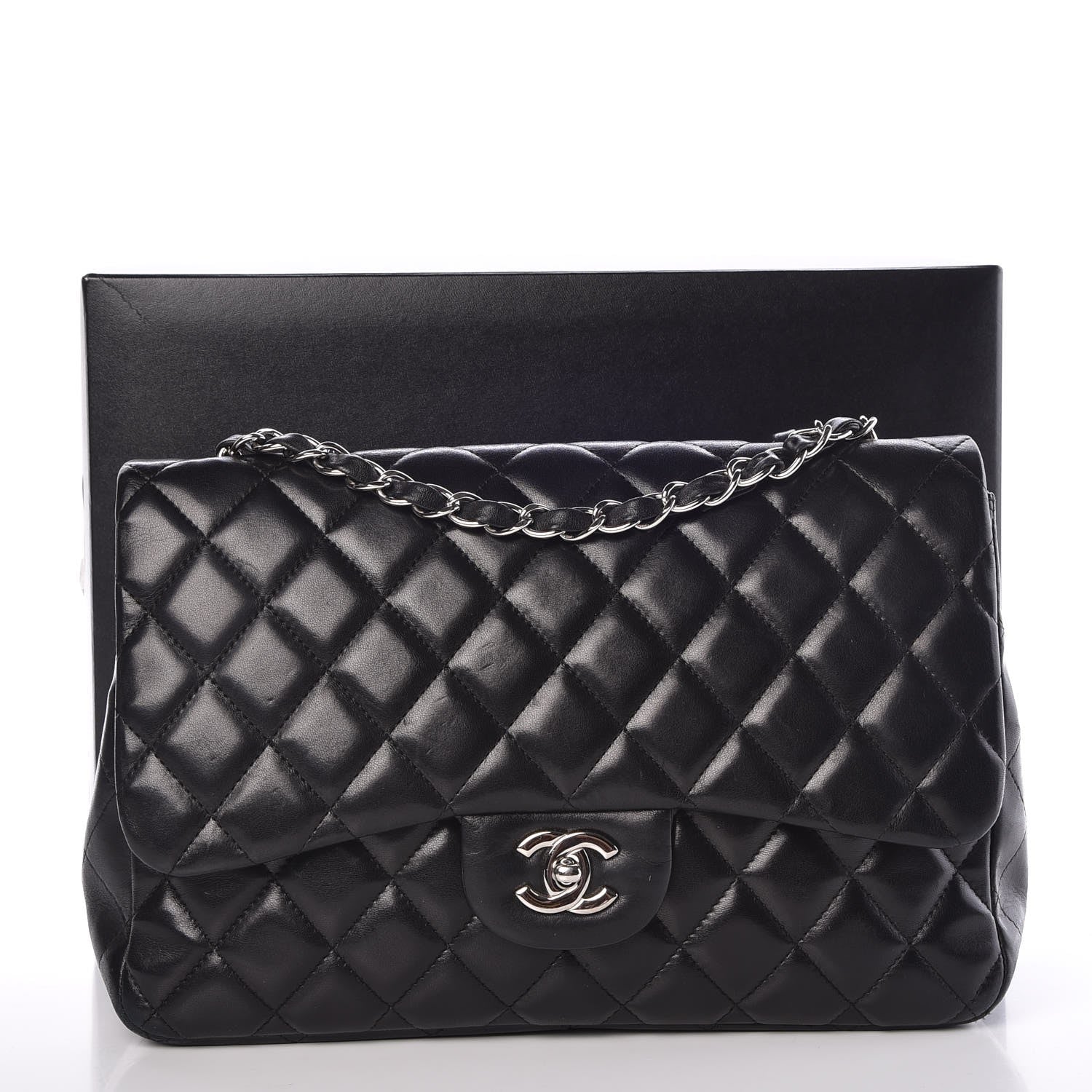 Chanel Lambskin Quilted Jumbo Single Flap Black 10 of 10