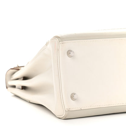 Hermes Swift Ghillies Kelly Retourne 32 White Gris Perle 8 of 17