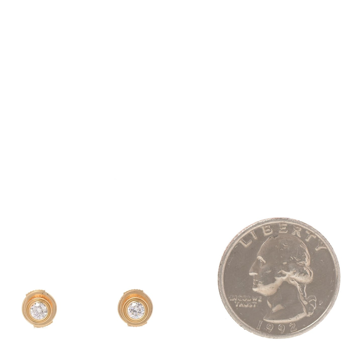 18K Yellow Gold Diamond MM D'Amour Earrings