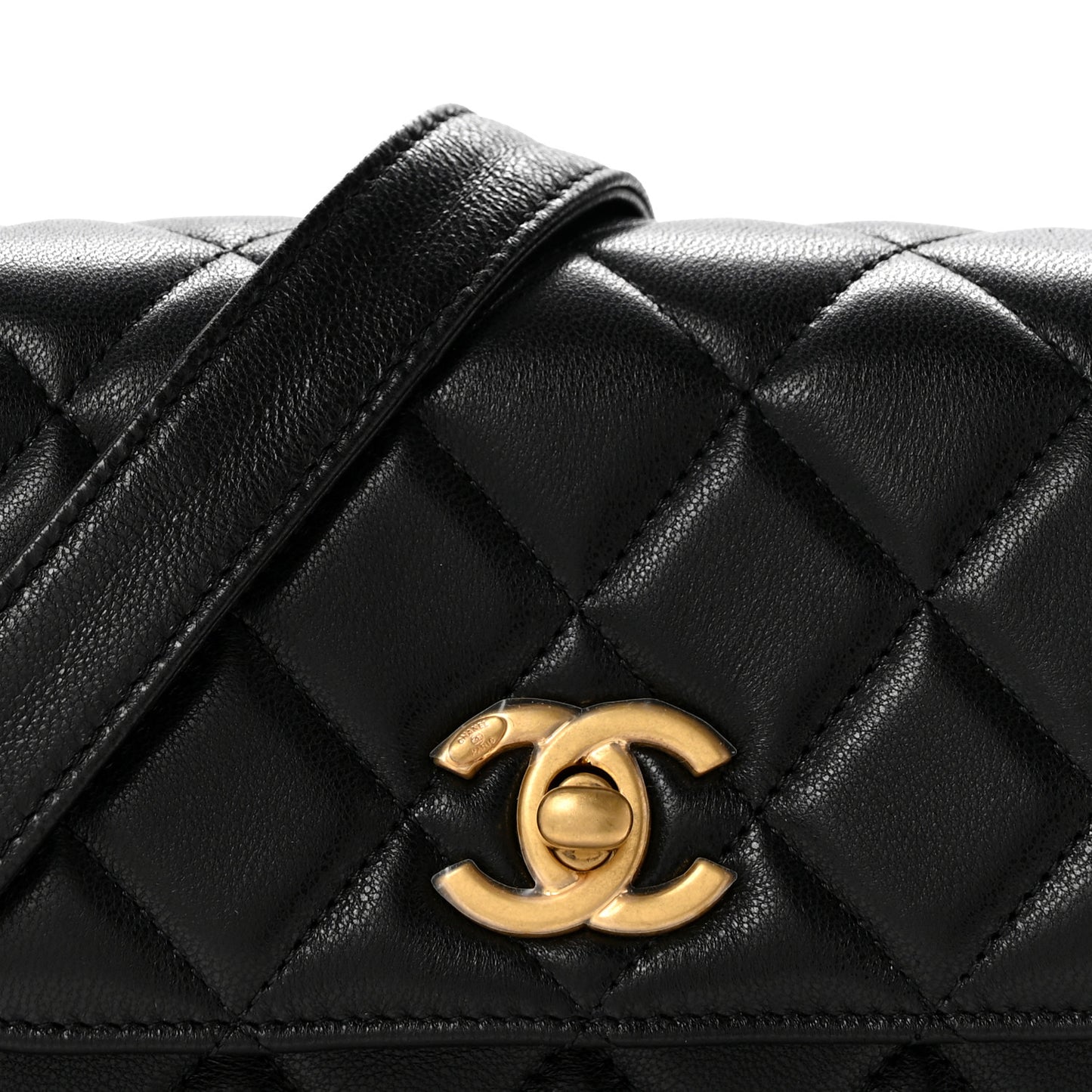 Lambskin Quilted Crossbody Flap Black