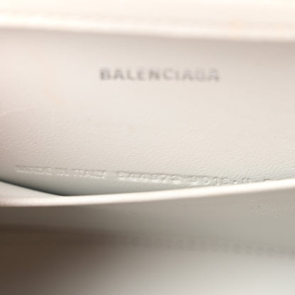 Balenciaga Shiny Calfskin Crocodile Embossed Small Hourglass Evening Chain Bag White 7 of 11