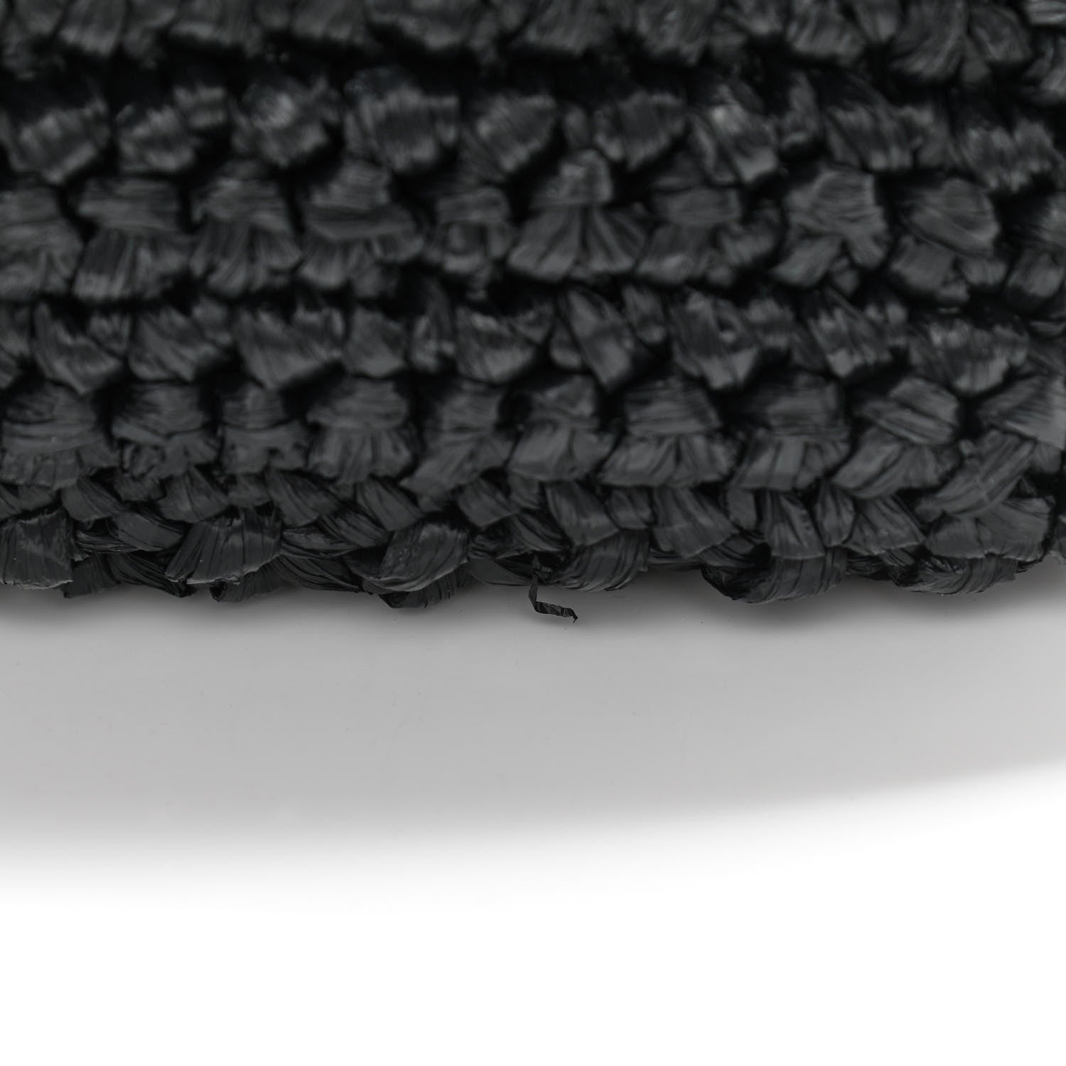 Prada Yarn Raffia Effect Crochet Small Logo Tote Black 6 of 10