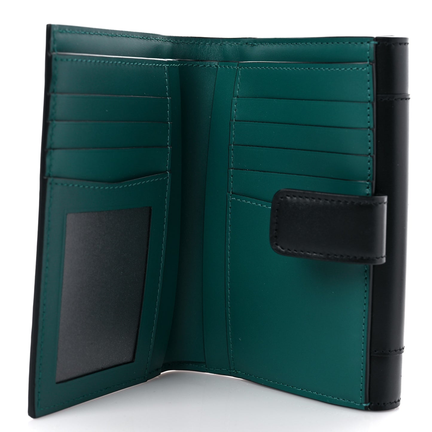 Calfskin Serpenti Forever Wallet Black Emerald Green