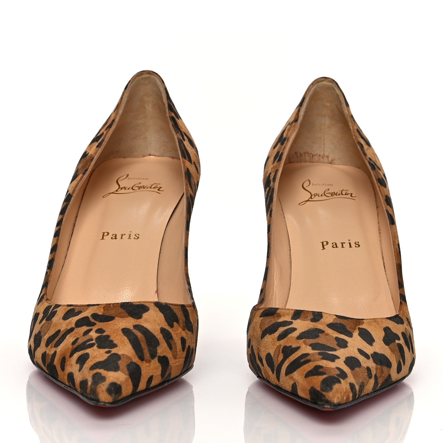 Christian Louboutin Veau Velours Leopard Clare 80 Pumps 38 Caramel 2 of 9